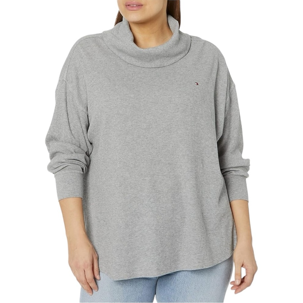 Tommy Hilfiger NWT Waffle Knit Gray Lightweight Sweater